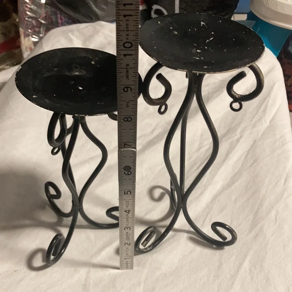 Wrought iron retro 70’s style Mediterranean candle holders